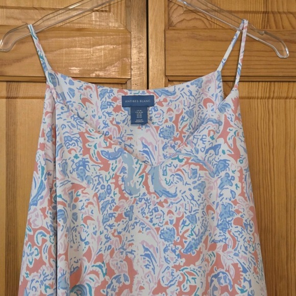 Antibes Blanc Dress Medium Pastel Resort Trapeze Midi Pullover Lilly - Picture 1 of 8